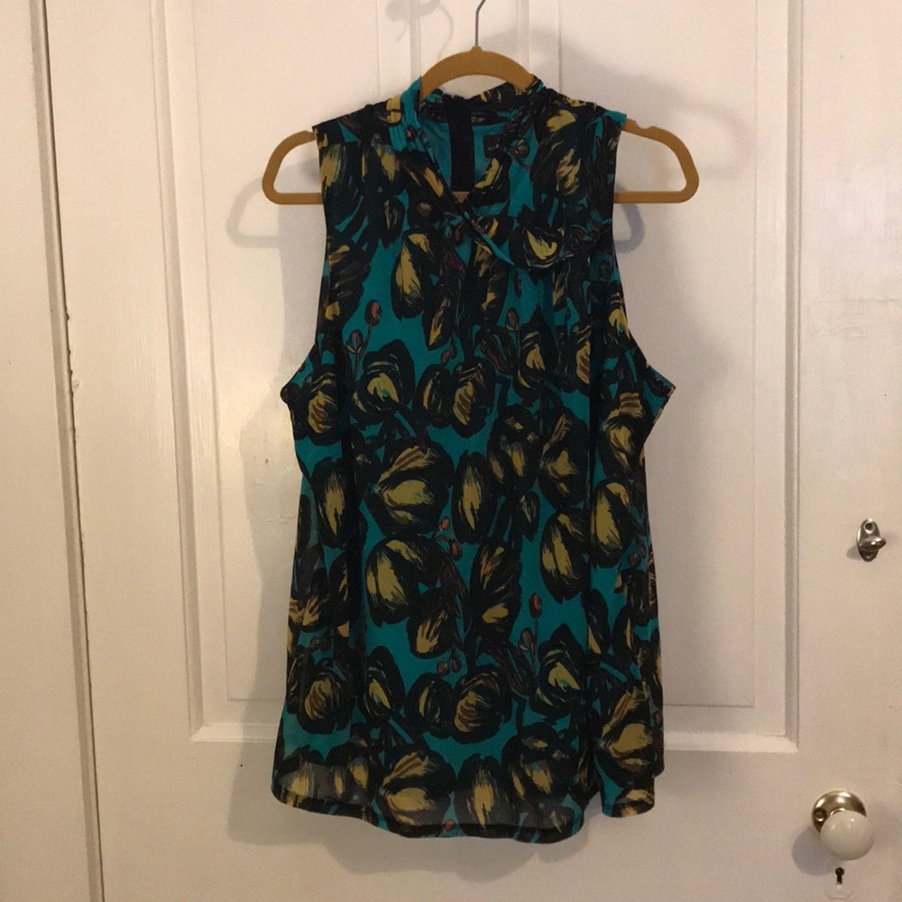 Worthington Flowy Floral Mock Turtleneck Tank